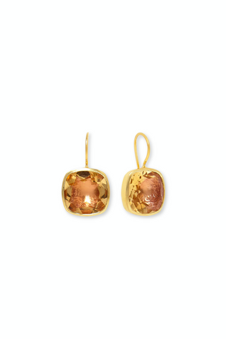 Luzia Button Earrings | 14K Yellow Gold / Yellow Citrine