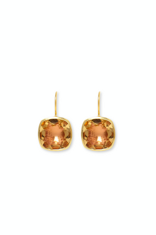 Luzia Button Earrings | 14K Yellow Gold / Yellow Citrine