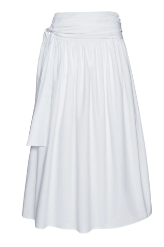 Cotton Tie Skirt | White