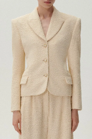 Fitted Boucle Blazer | Beige