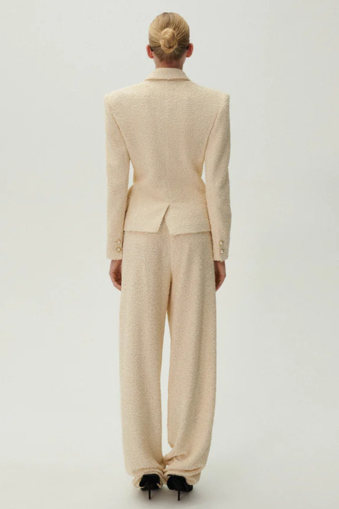 Fitted Boucle Blazer | Beige – Valentines Austin Fitted Boucle Blazer | Beige – Valentines Austin