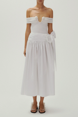 Cotton Tie Skirt | White