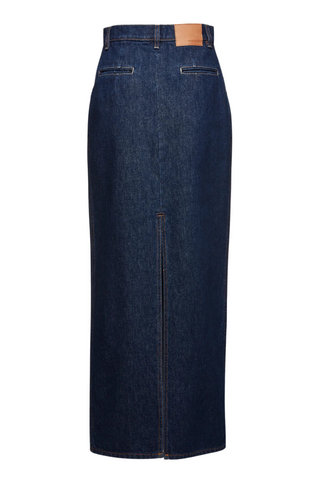 Long Denim Skirt | Navy