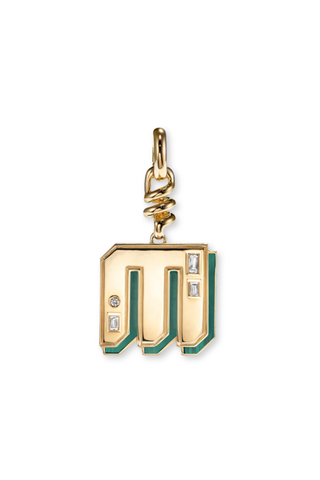 Malachite Nostalgia Letter Charm | M