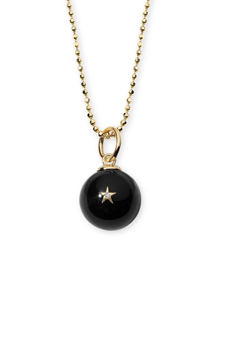 Morning Star Diamond Charm | Black Agate