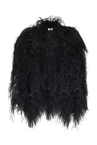 Marbled Feathers Jacket | Black