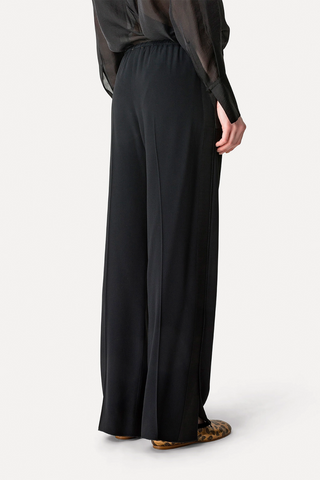 Matte Satin Envers Palazzo Trousers | Nero