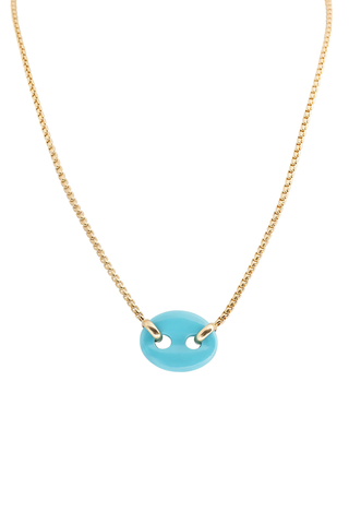 Mini Single Stone Mariner Necklace | Turquoise