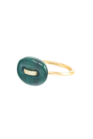 Mini Stone Mariner Ring | Malachite