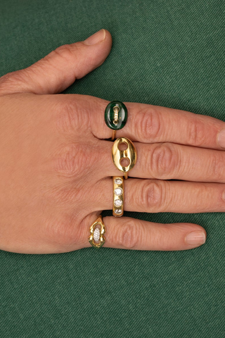 Mini Stone Mariner Ring | Malachite