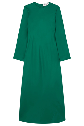 Minimal Silk Dress | Emerald