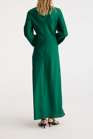 Minimal Silk Dress | Emerald