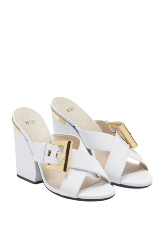 Leather Sandals | White