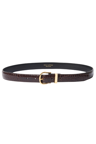 Louise Belt | Dark Brown w/Shiny Brass Buckle