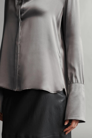 Object Of Affection Shirt With Sleeve Detail | Gunmetal