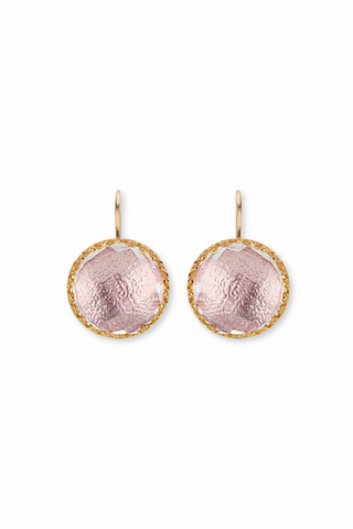 Olivia Button Earrings | 18K Yellow Gold Wash/Blush