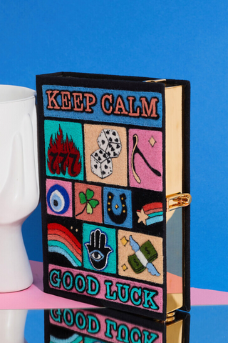 Keep Calm and Good Luck Book Clutch