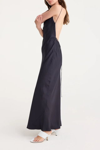 Open Back Strap Dress | Navy