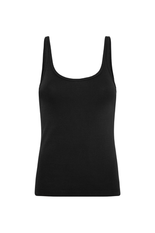 Organic Cotton Slim Scoop Tank | Black