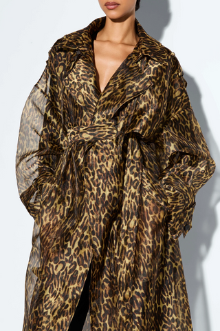 Organza Trench | Leopard