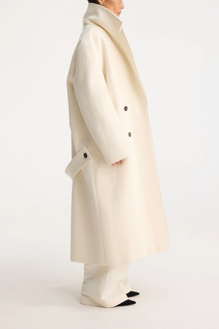 Oversized Double Breasted Coat | Off White