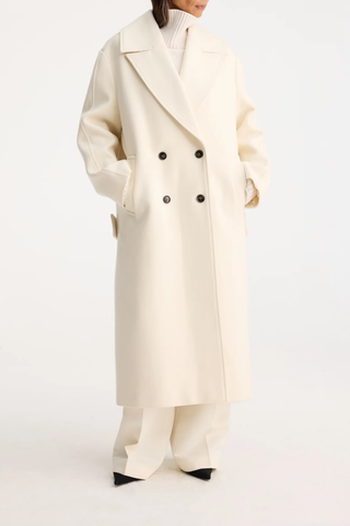 Oversized Double Breasted Coat | Off White