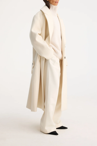 Oversized Double Breasted Coat | Off White