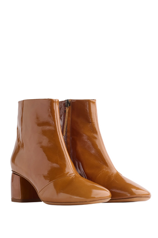 Patent Leather Ankle Boot | Noisette