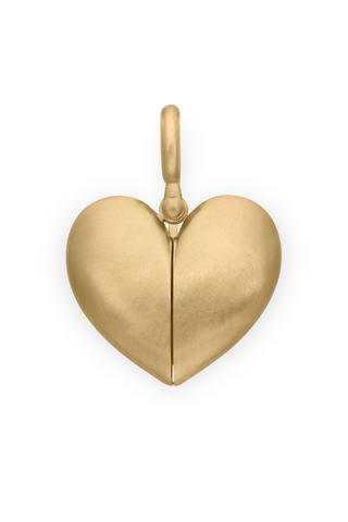 Paulette Brushed Yellow Gold "Open Heart" Pendant