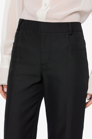 Technical Flared Trousers | Black Matelasse