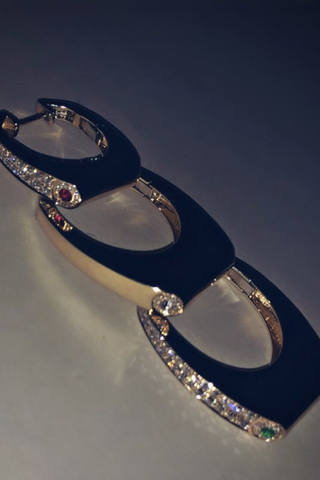 Nano Grace 14k Gold Earrings w/Emerald