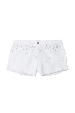 Crystal Mid Rise Relaxed Short | White