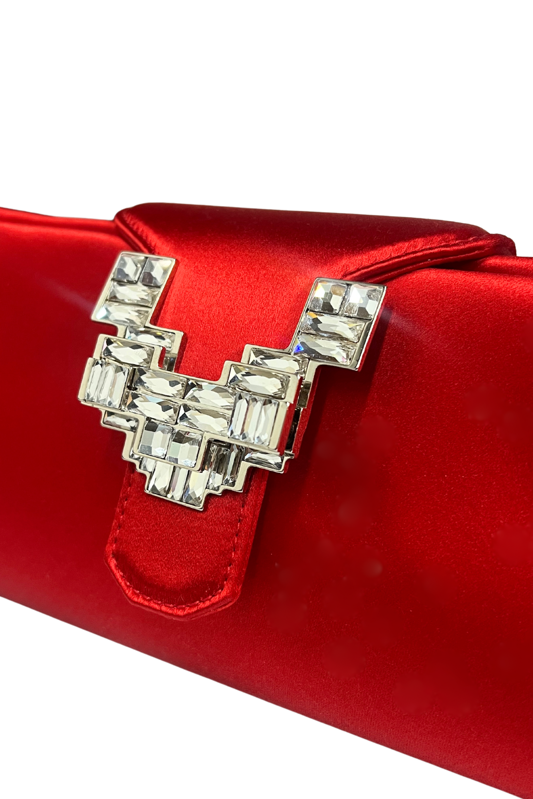 Silk Satin Clutch Bag Red