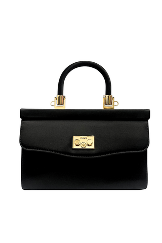 Silk Satin Top Handle Bag | Black 900