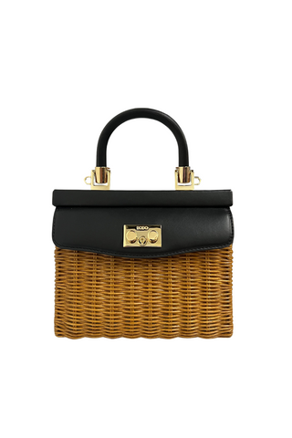 Small Paris Wicker Handbag | Black