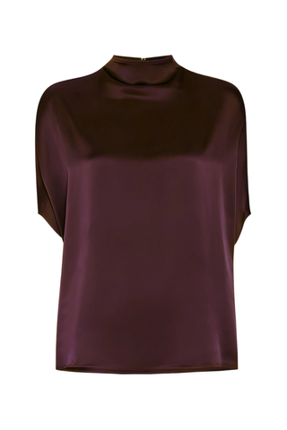 Satin Cape Tee | Mulberry