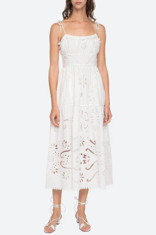 Liat Embroidery Dress | White