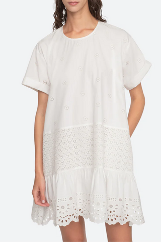 Elysse Embroidery Tunic Dress | White