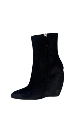 Tylde Suede Leather Wedge Boot | Black