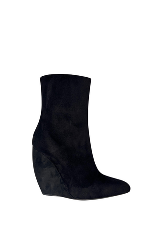 Tylde Suede Leather Wedge Boot | Black