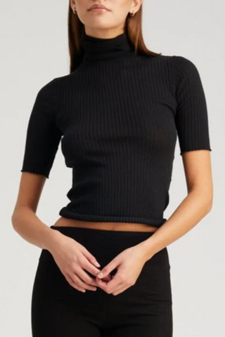 Short Sleeve Turtleneck | Black