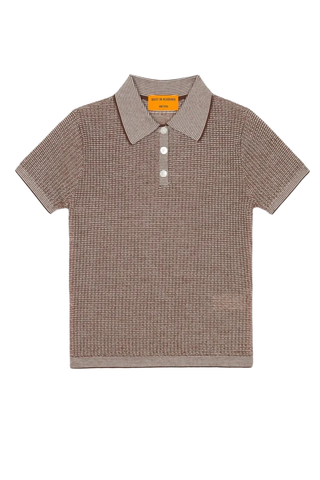 Shrunken Polo In Cashmere | Chestnut / Cream