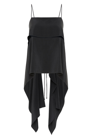 Silk Drape Top | Black