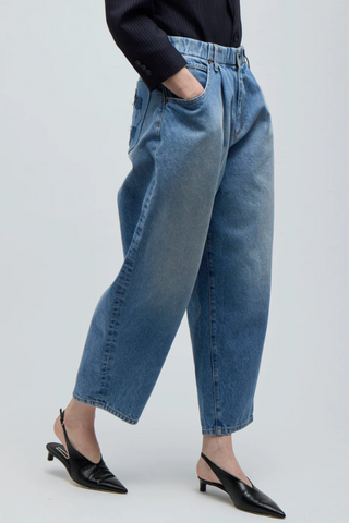 Silverlake Elastic Waist Jeans | Light Wash Blue