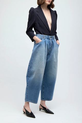 Silverlake Elastic Waist Jeans | Light Wash Blue