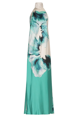 Sherry Dress | Aqua Abstract Wave
