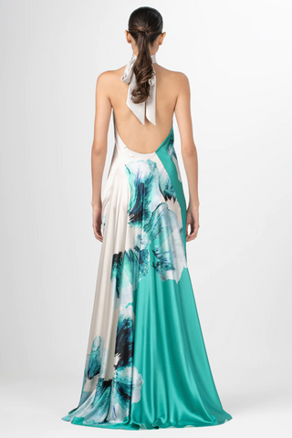 Sherry Dress | Aqua Abstract Wave