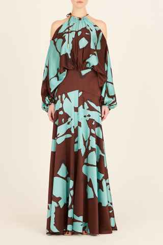 Bahar Dress | Celeste Cacao Abstract