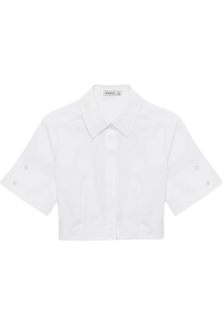 Sabrina Short Sleeve Crop Top | White