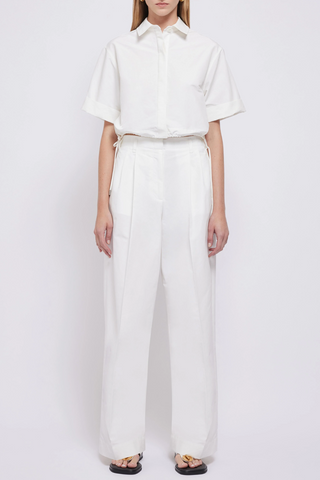 Ryett S/S Cropped Shirt | White